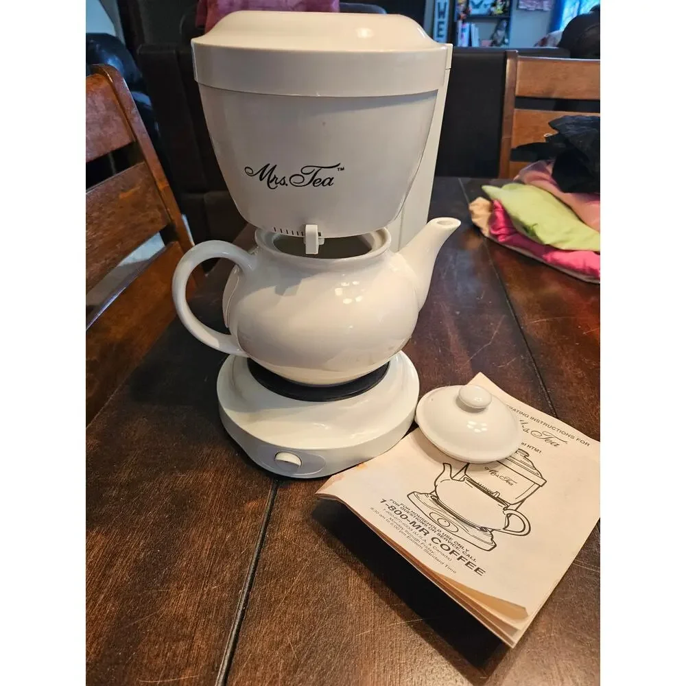 Mrs Tea Hot Tea Maker by Mr Coffee 6 Cup Electric Teapot HTM1 Ceramic Pot & Lid